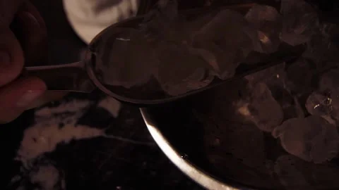 Barman puts ice in a cocktail Stock Footage 150116186