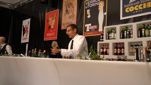 A barman serving a cocktail Stock Footage 115855746