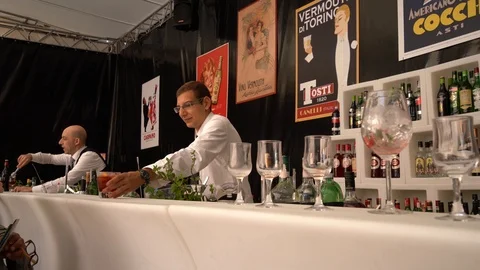 A barman serving a cocktail Stock Footage 115855763