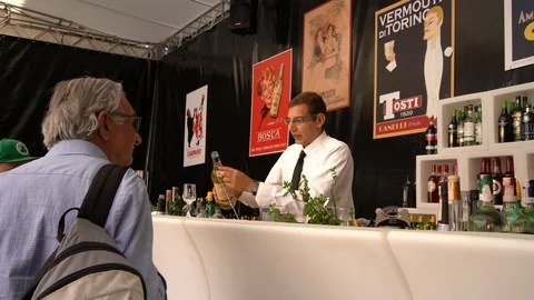 A barman serving a liquor Stock Footage 115855852