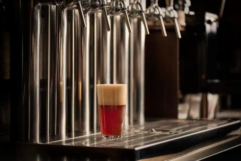 Barman who is tapping a beer Stock Photos