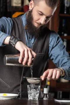 Barman at work. Stock Photos