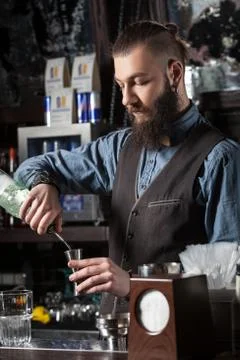 Barman at work. Stock Photos
