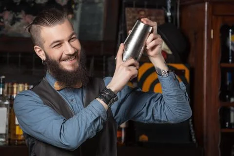 Barman at work. Foto stock