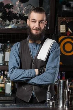 Barman at work. Foto stock