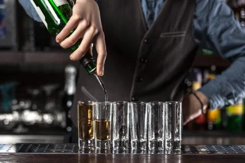 Barman at work. Stock Photos