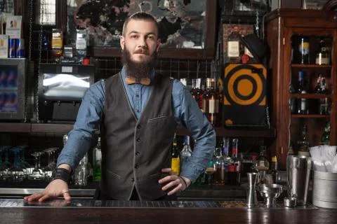 Barman at work. Stock Photos