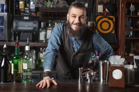 Barman at work. Stock Photos