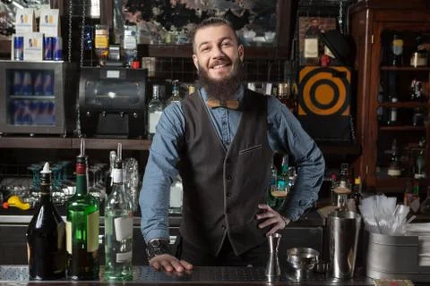 Barman at work. Stock Photos