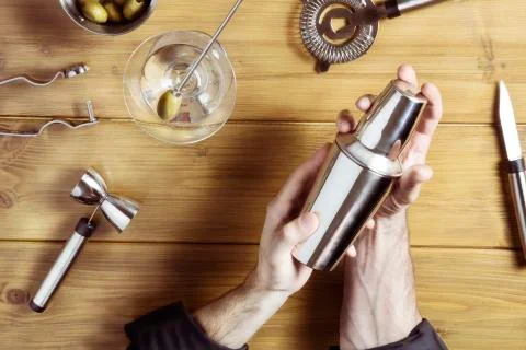 Barman at work Stock Photos