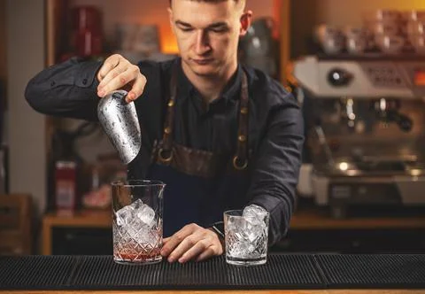 Barman at work Stock Photos