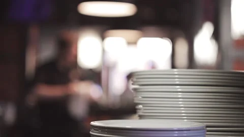 Barman works at cafe Video stock 143586841