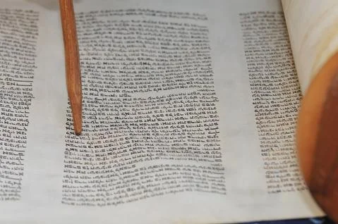Barmitzva boy  reading from Tora  Stock Photos