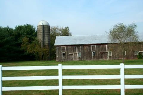 Barn and silo Stock Photos