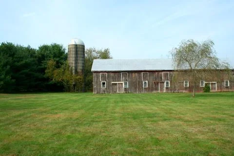 Barn and silo Stock Photos