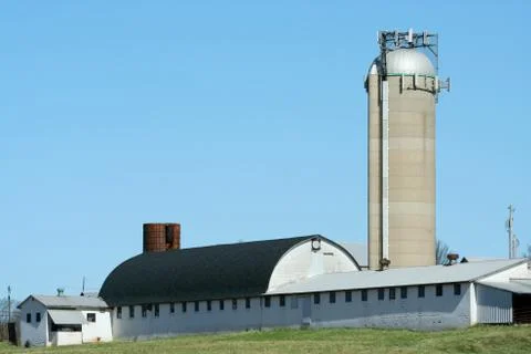 Barn and silo Stock Photos