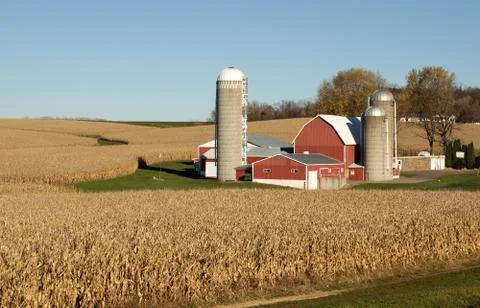 Barn and silos Stock Photos