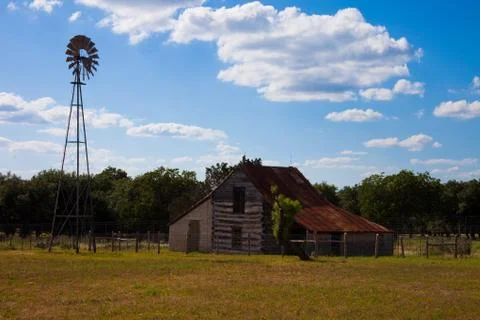 Barn and Windmill Stock Photos