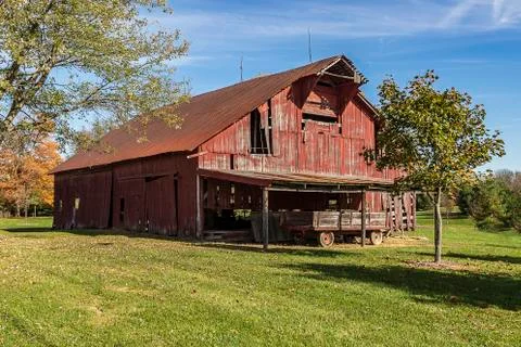 Barn in autumn. Stock Photos