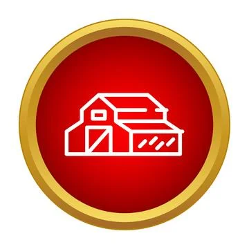 Barn building icon representing rural agriculture farm Stock Illustration