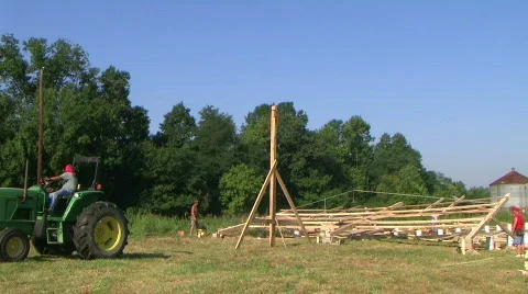 Barn Building Time Lapse Stock Footage 347791