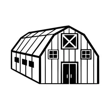 Barn, cellar sketch. linear vector illustration Stock Illustration