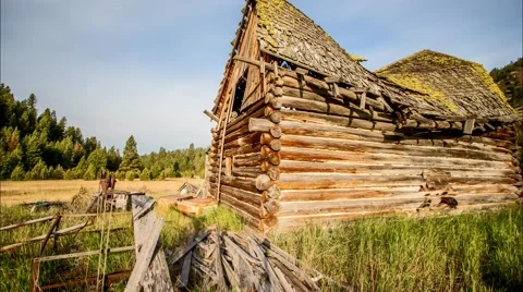 Barn With Clouds Passing Time Lapse Stock Footage 52043748