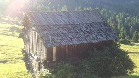 Barn at dawn, Alta Badia Stock Footage 78707977