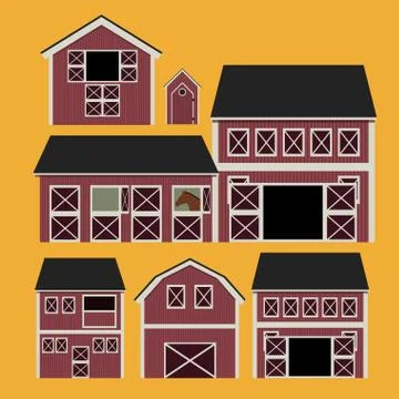 Barn design over yellow background, vector illustration Stock Illustration