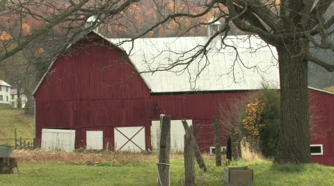 Barn on a Farm in the Countryside Stock Footage 280450