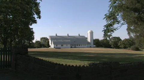 Barn on a Farm in the Countryside Stock Footage 280516