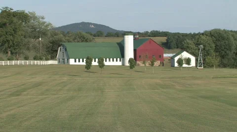 Barn on a Farm in the Countryside Stock Footage 280548