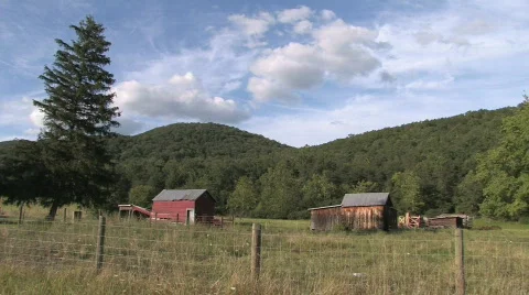 Barn on a Farm in the Countryside Stock Footage 280579