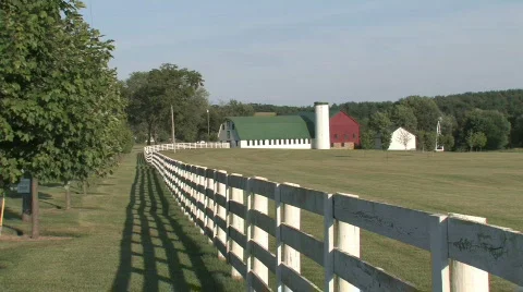 Barn on a Farm in the Countryside Stock Footage 280586