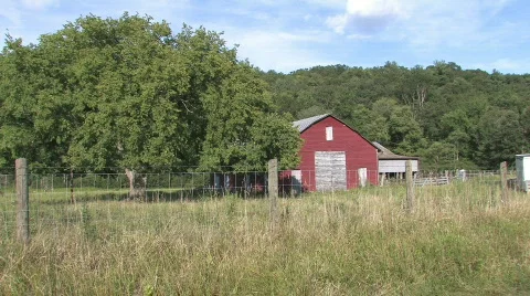 Barn on a Farm in the Countryside Stock Footage 280689