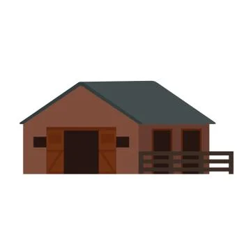 Barn flat illustration on white Illustrazione stock