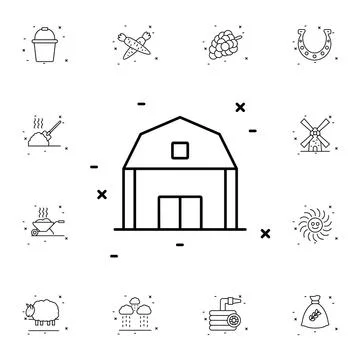 Barn flat vector icon in agriculture pack Stock Illustration