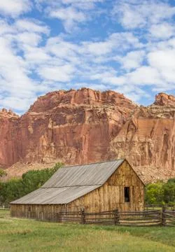 Barn of the Gifford homestead in Capitol Reef Stock Photos