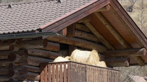 Barn with hay Stock Footage 73457302
