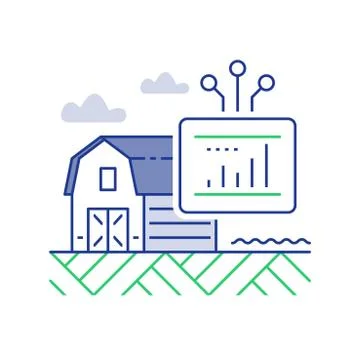 Barn house control, smart farm data report, performance report Illustrazione stock