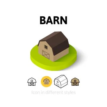 Barn icon in different style Stock Illustration