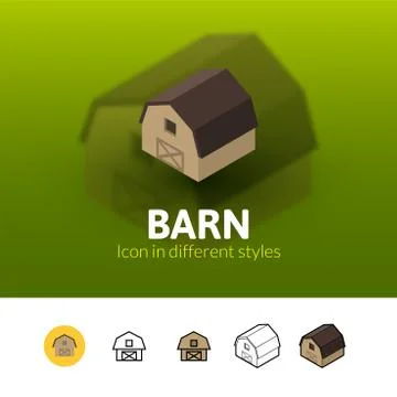 Barn icon in different style Stock Illustration