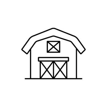 Barn icon element of building icon for mobile concept and web apps. Thin line Illustrazione stock