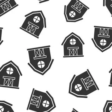 Barn icon in flat style. Farm house vector illustration on white isolated bac Illustrazione stock