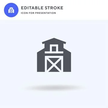Barn icon vector, filled flat sign, solid pictogram isolated on white, logo Stock Illustration