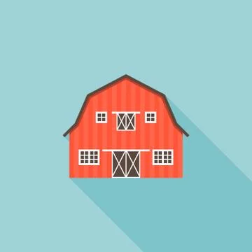 Barn icon vector, flat design Illustrazione stock
