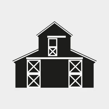Barn icon. Vector illustration of farm house. Stock Illustration