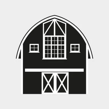 Barn icon. Vector illustration of farm house. Stock Illustration