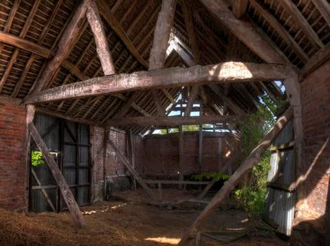 Barn interior, england Stock Photos