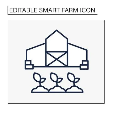 Barn line icon Stock Illustration